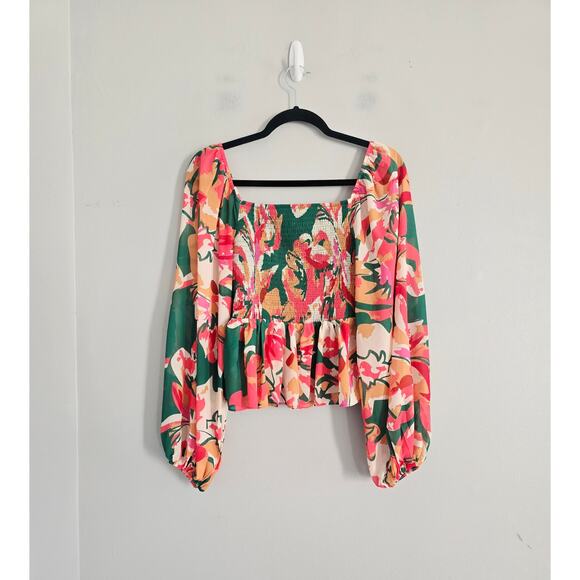 Pink Lily Green Floral Colorful Dress M - Picture 7 of 7